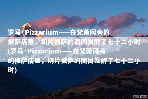 罗马·Pizzarium——在梵蒂冈旁的披萨店里，切片披萨的面团发酵了七十二小时(罗马·Pizzarium——在梵蒂冈旁的披萨店里，切片披萨的面团发酵了七十二小时)