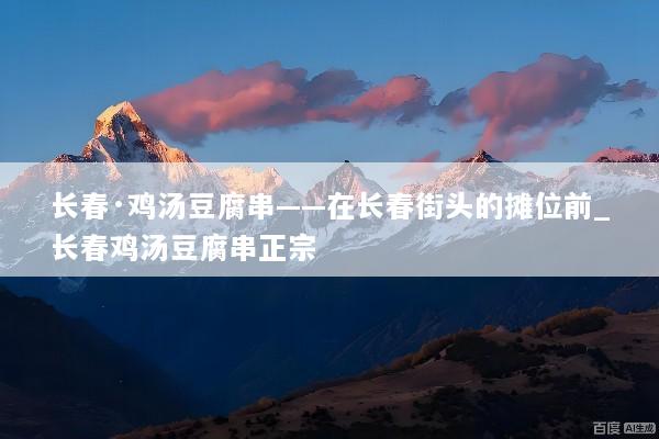 长春·鸡汤豆腐串——在长春街头的摊位前_长春鸡汤豆腐串正宗
